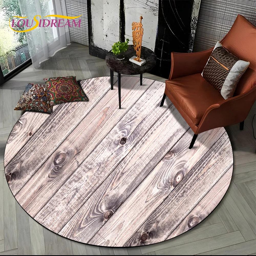 Ultimo Tappeto Rotondo con Linee Effetto Legno Colorato 3D, Tappeto per Soggiorno Camera da Letto Divano Stanza dei Giochi Bambini Decorazione, Antiscivolo per Animali Domestici Regalo