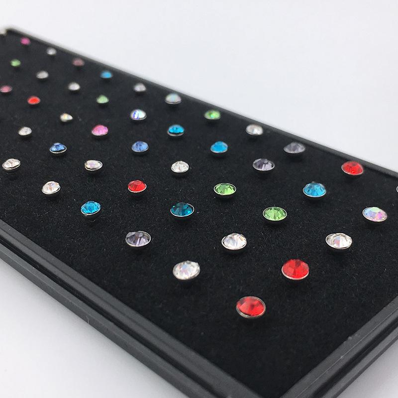60 Stück Mode L-Form Strass Kristall Edelstahl Nasenpiercing Ohrknochen Damen Hypoallergen Körper Schmuck Piercing