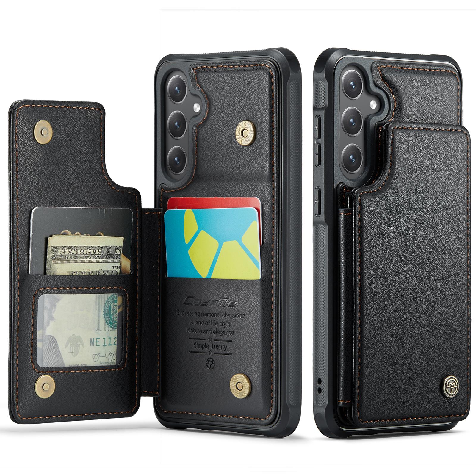 

For Samsung Galaxy S26 Case with RFID Blocking 5 Card Slots CASEME C22 Leather Back Cover