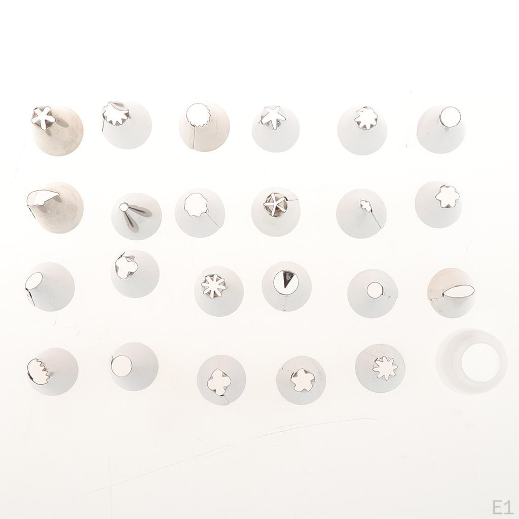 23pcs Flower Icing Piping Nozzles Tips Fondant Cake Decorating Tool with Adapter