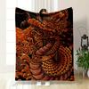 Intricate Dragon Design with Swirling Patterns and Orange Tones. for All Seasons Blanket Lunch Break Throw Gift