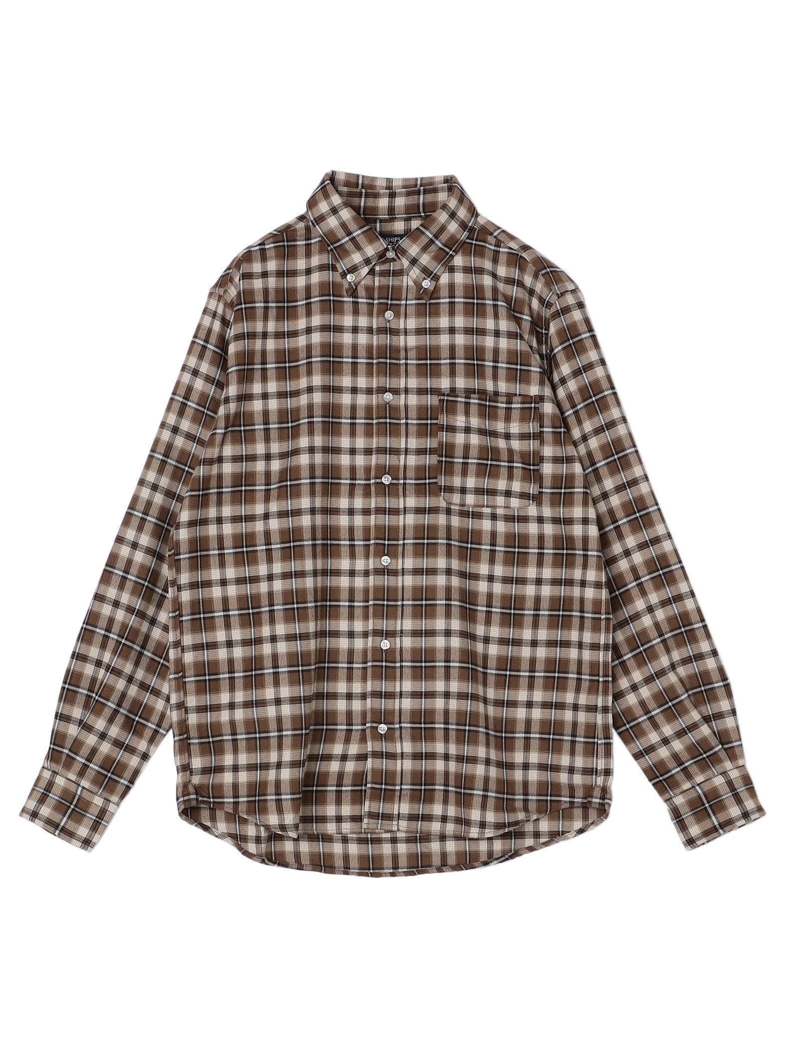 

Ships Colors Men s Machine Washable Flannel Button-Down Shirt, Brown, Size XL, 211150013
