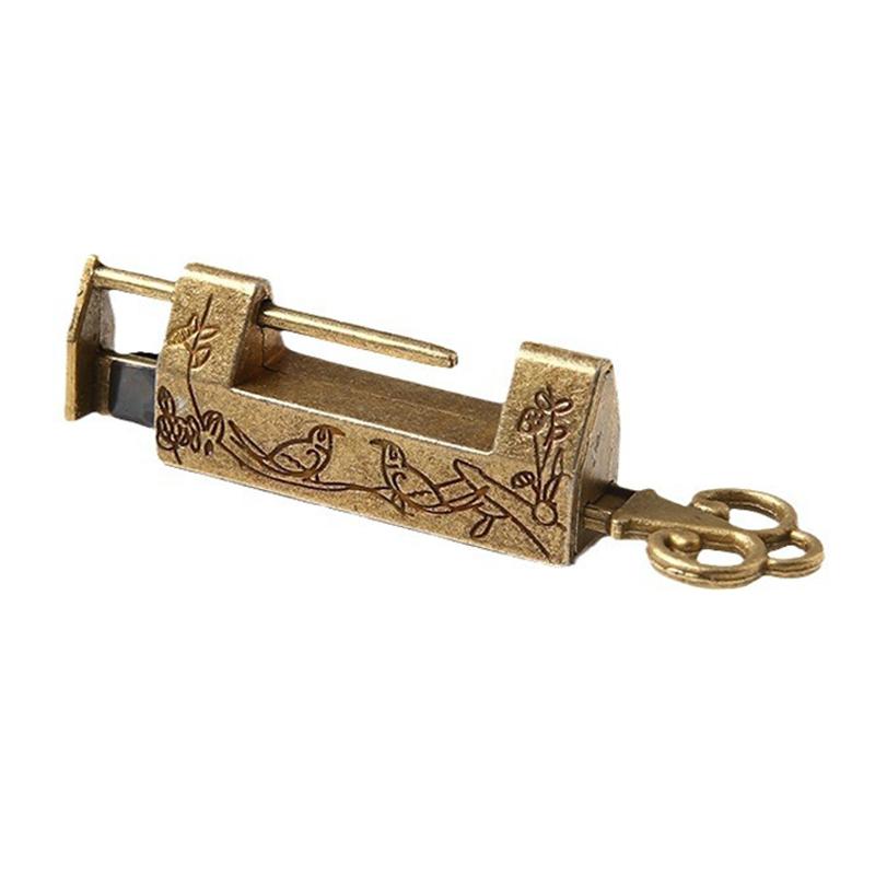 PERFECT Vintage Antique Lock Zinc Alloy Chinese Old Lock Retro Keyer Padlock Jewelry Wooden Box Padlock Lock for Suitcase Drawer