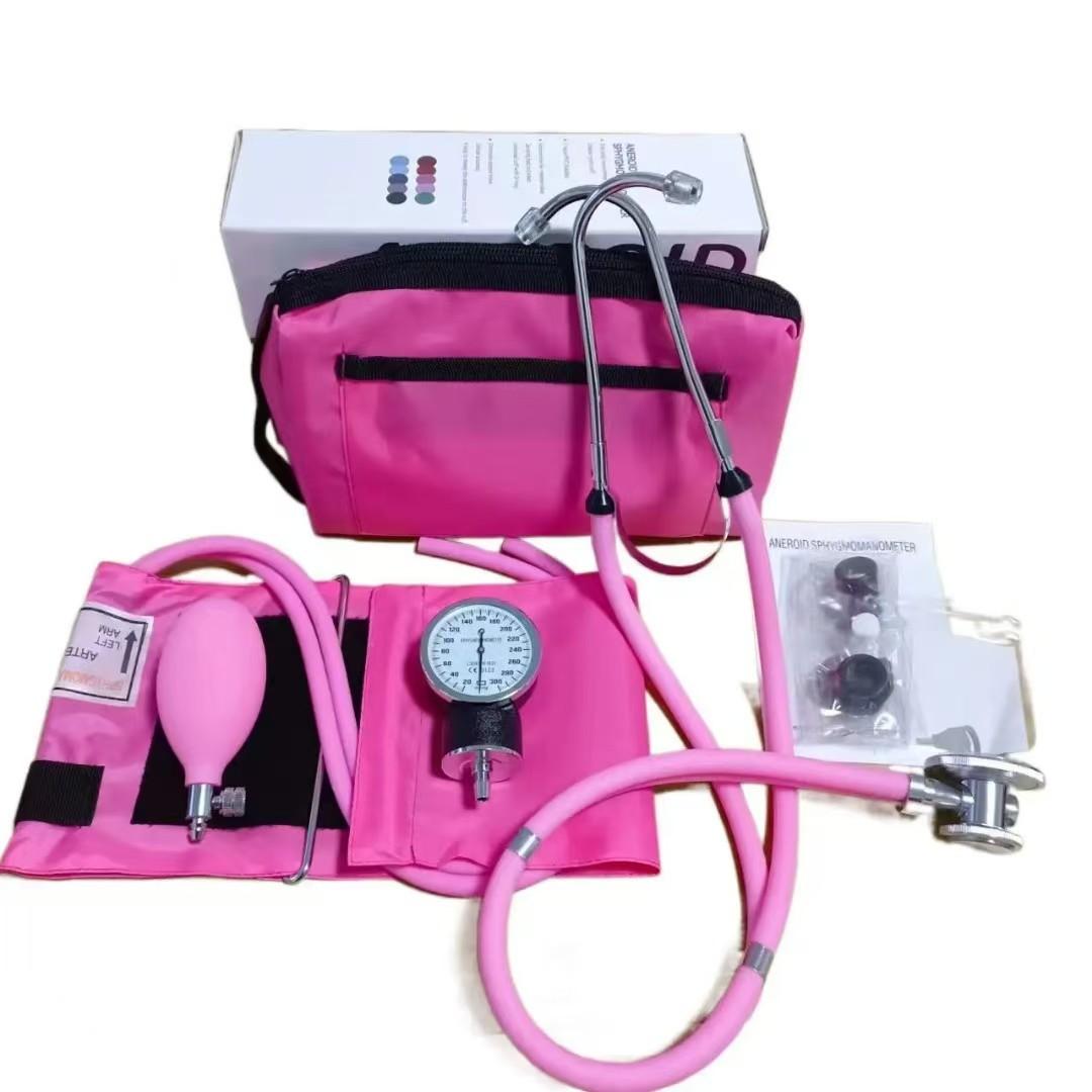 Super Cute Purple-Pink Color Medical Manual Blood Pressure Monitor Set - Arm Cuff, Stethoscope & Aneroid Sphygmomanometer Acrylic