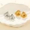 Stainless Steel Retro Stud Earrings for Women - Elegant High-End Design