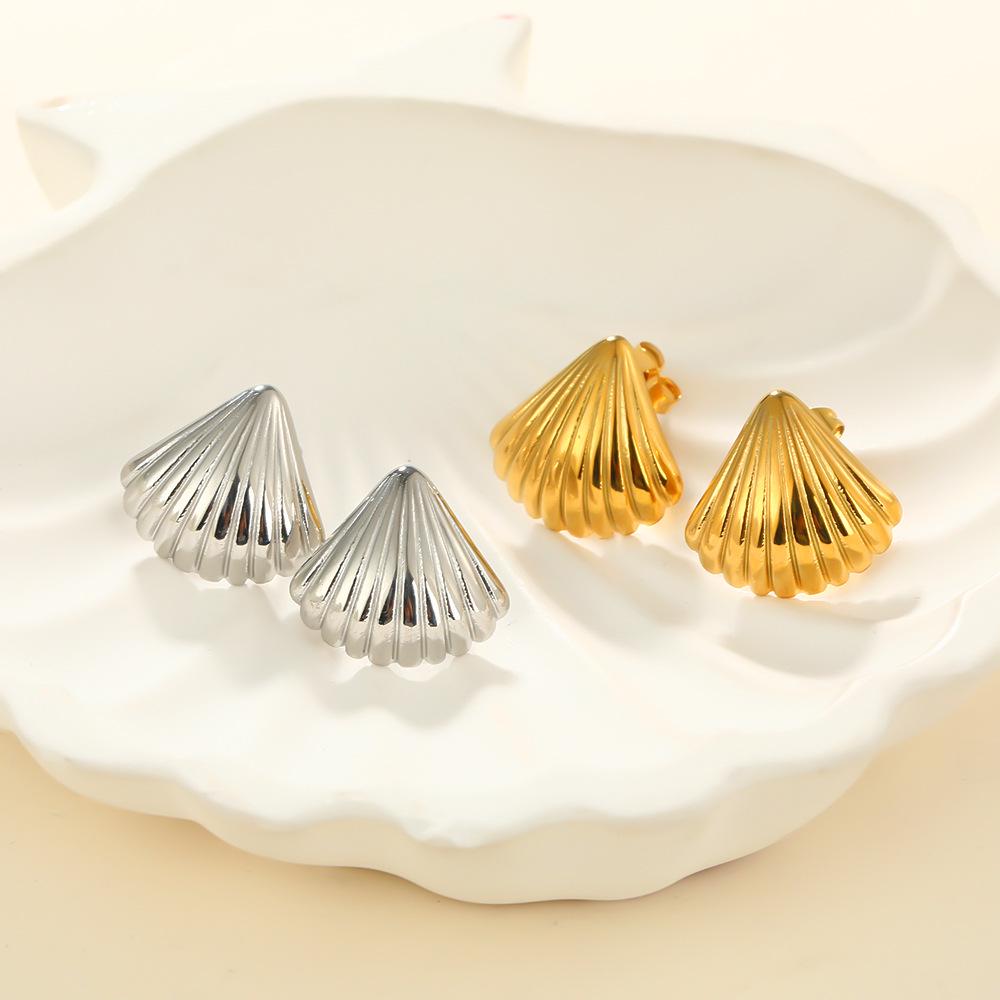 Stainless Steel Retro Stud Earrings for Women - Elegant High-End Design