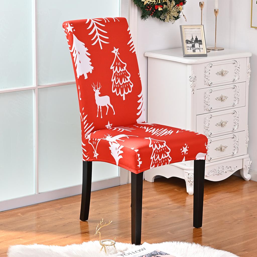 Stretch Print Christmas Chair Cover Christmas Chair Cover Decoration