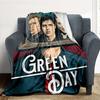 1pc Green Day Music Band Outdoor Blanket Lightweight Flannel, Soft & Warm, All Season Use for Sofa, Outdoor, Camping, Living Room, Office, Chair