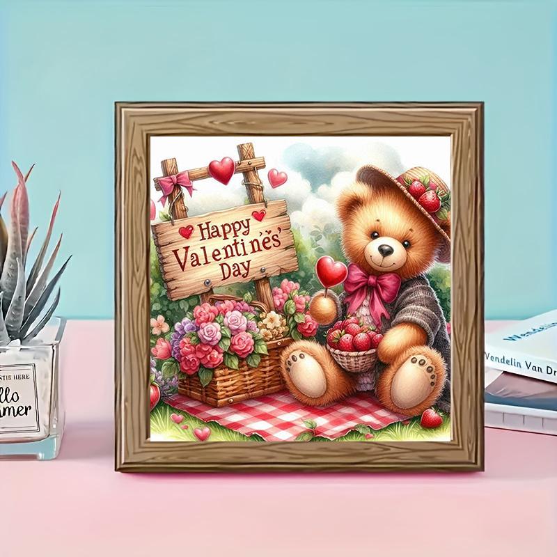 5D Diamond Decorative Painting Cute Bear Diamond Decorative Wall Hanging Painting DIY Diamond Art Embroidery Kit