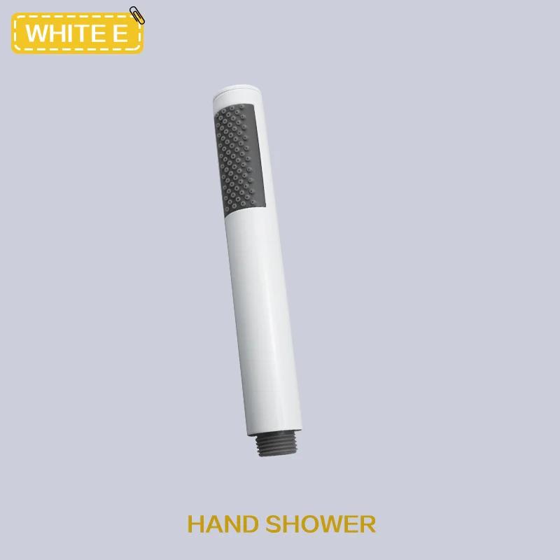 Brass White Handheld Shower Head Bathroom Round and Square Adjustable Stand Handheld Shower Head Wall Mounted Faucet Accessories