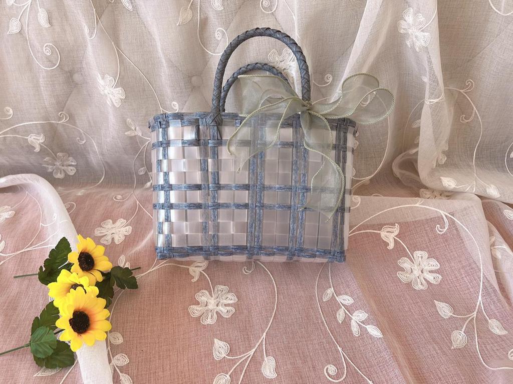 Brautjungfern-Souvenir-Tasche: Geflochtene Gelee Strandhandtasche Korb für den Urlaub