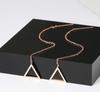 Women's Elegant Rose Gold Geometric Triangle Threader Earrings In Titanium Steel