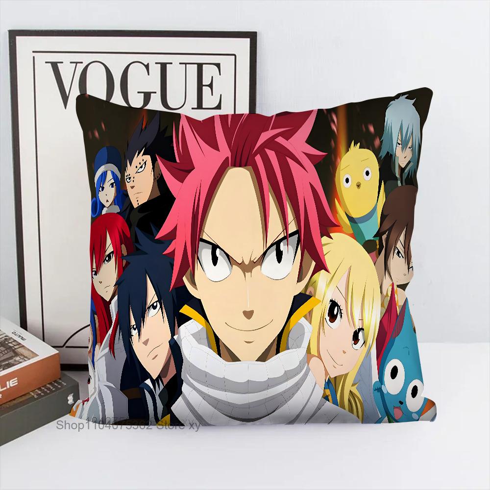 Anime F-Fairy Tail Pillow Case Square Pillow Bedroom Sofa Leisure Comfort Cushion Car Living Room Home Decoration