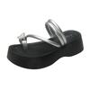 Slippers female summer outer wear 2025 new fairy style fashion with skirt thick bottom Korean set of toes round head cool slippers