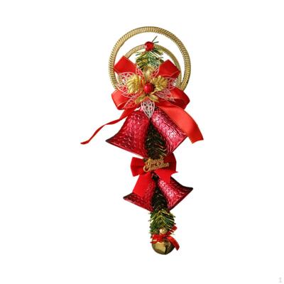 Christmas Bell Ornament Pendant Charm with Bowknot Xmas Tree Hanging Decoration for Party Hotel