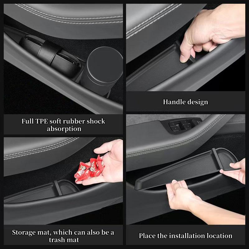 For Tesla Model YL Six Seat 2026 Car Door Slot Storage Pad TPE Center Console Water Cup Holder Mat Organizer Tray Car Accessorie