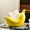 High End Banana Ceramic Tissue Boxes Decoration Luxury Living Room Bedroom Tissue Box Ornaments Office Desktop Unique Tissue Box