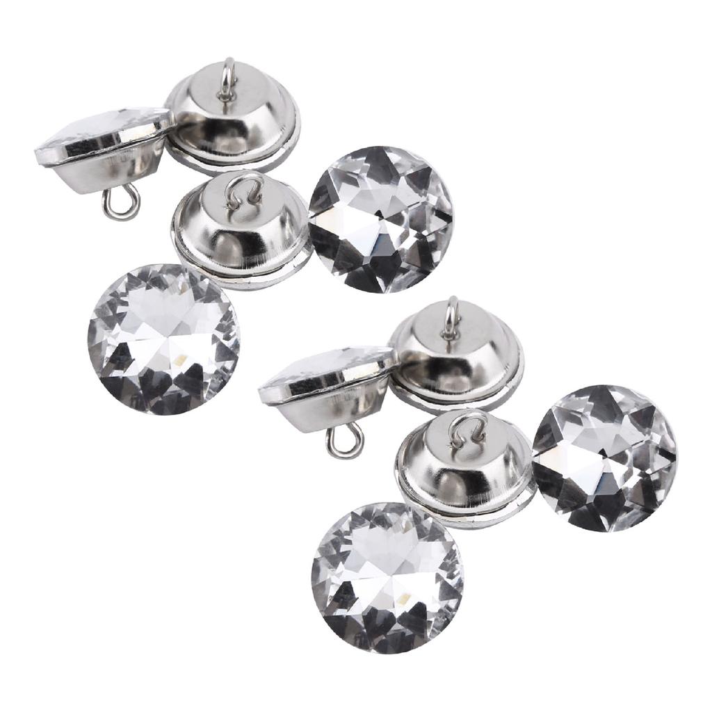 50pcs Crystal Diamante Rhinestone Round Buttons for Clothes Crafts Headboard Sofa