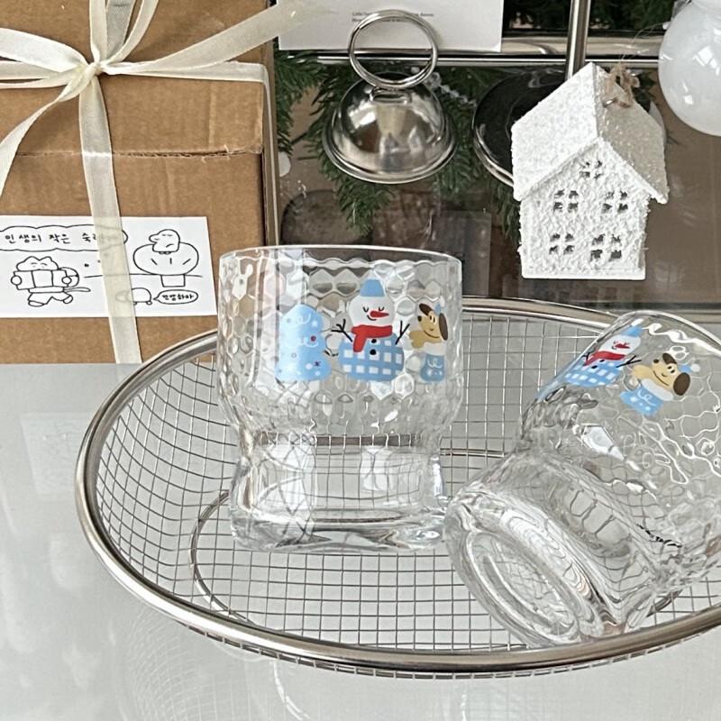 Christmas Snowman Glass Cup Set