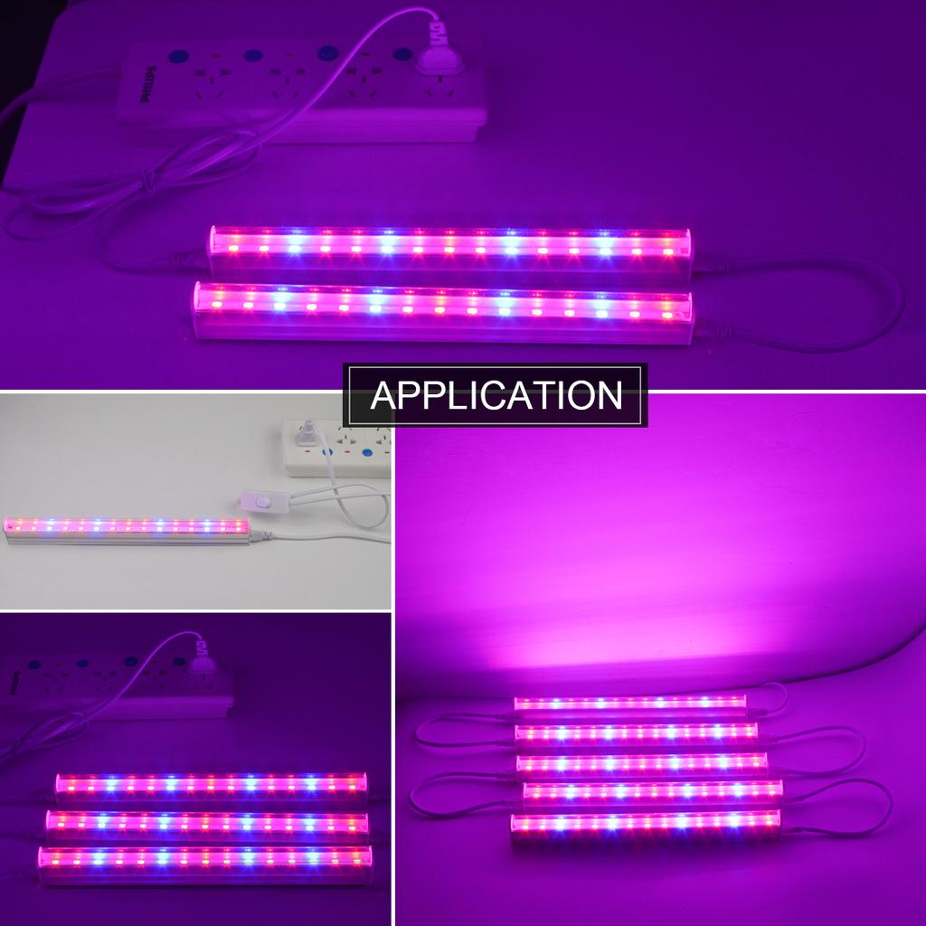 1-5Pcs T5 LED Plant Growth Lamp Bar 110V 220V 30CM Full Spectrum Hydroponic Vegetable Grow Light for Greenhouse Cultivation