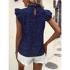 Moda damă ocazional vară primăvară cu buline imprimeu cu mânecă scurtă cu decolteu O bluze și cămăși