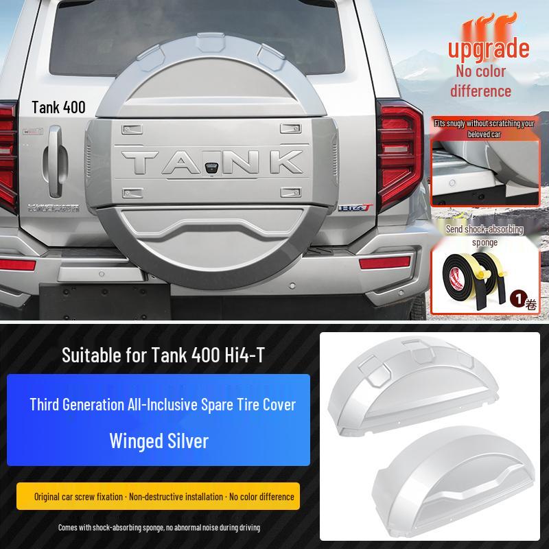 Tank 400 Hi4-T Mecha Spare Tire Cover with Lights - Full Coverage & Original Car Color