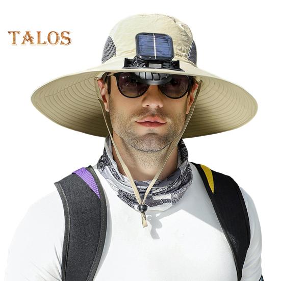 Solar Fan Hat UPF 50+ UV Protection Hat with Detachable Cooling Fan Breathable Men Women Summer Outdoor Activities Fishing Wide Brim Sun Cap