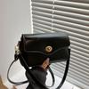 Korean Black Small Square Bag For Women Shoulder Crossbody Bag Retro Fashi Handbag Adjustable Shoulder Strap