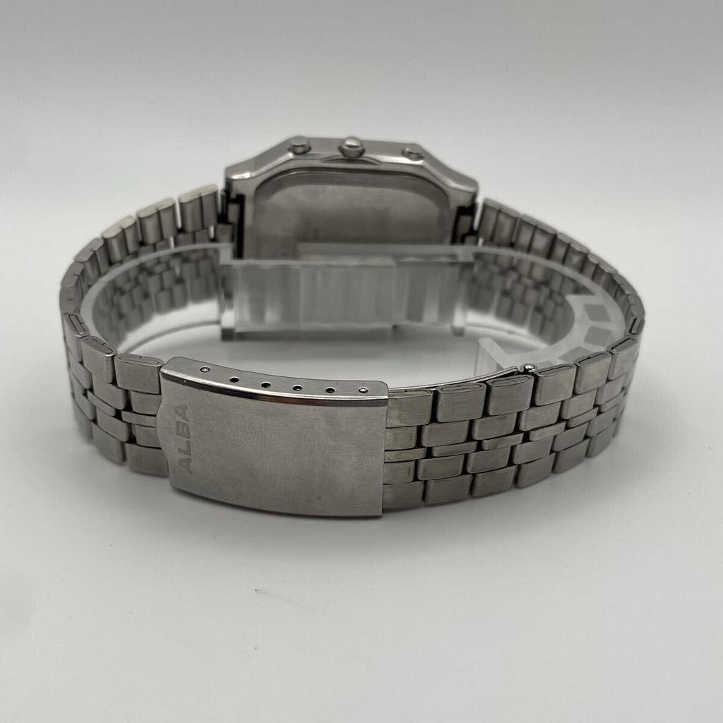 Used SEIKO ALBA Double Face Y950-5040 Men's Watch Quartz Ana-Digi Alarm Chrono Vintage