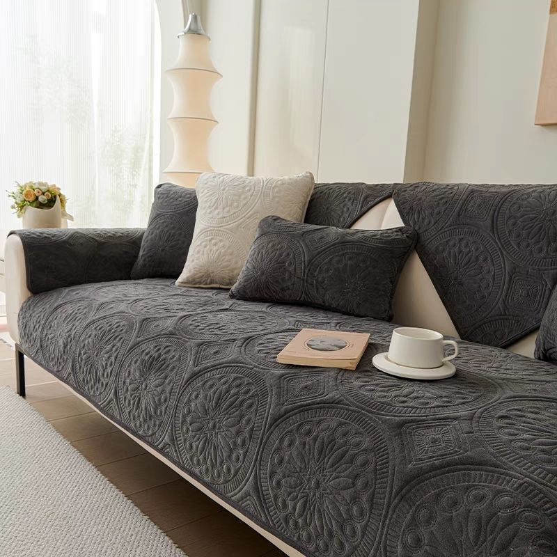 

Чехол на подушку для дивана из плюша, фланелевый плед для дивана, чехол для дивана во французском стиле 70*70cm чёрный