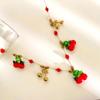 Sweet Cherry Inspired Necklace Stainless Steel Pendant Spring Summer Jewelry Gift Adjustable Chain For Daily Wear
