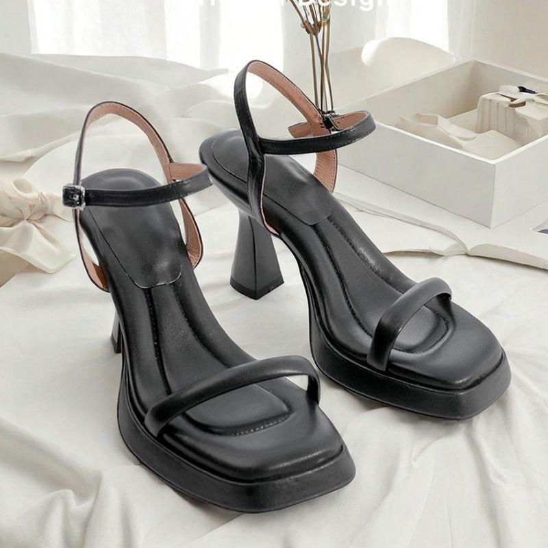 2025 Summer Fashionable Women's Shoes Soft Thick Sole Ankle Strap High Heel Waterproof Platform Shoes for Women Chaussures Femme