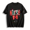 Camiseta Informal con Estampado de Enfermera Temática Navideña Algodón Puro