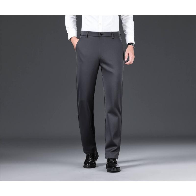 Men's Casual Pants for Men Plus Velvet Thickened High-end Medium and High Waist Autumn and Winter Youth High-end Business Trousers Straight Pants
