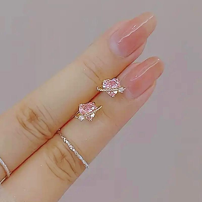 1 Pair of  Pink Heart Earrings with Super Bright Earrings and Multi-function Heart Earrings