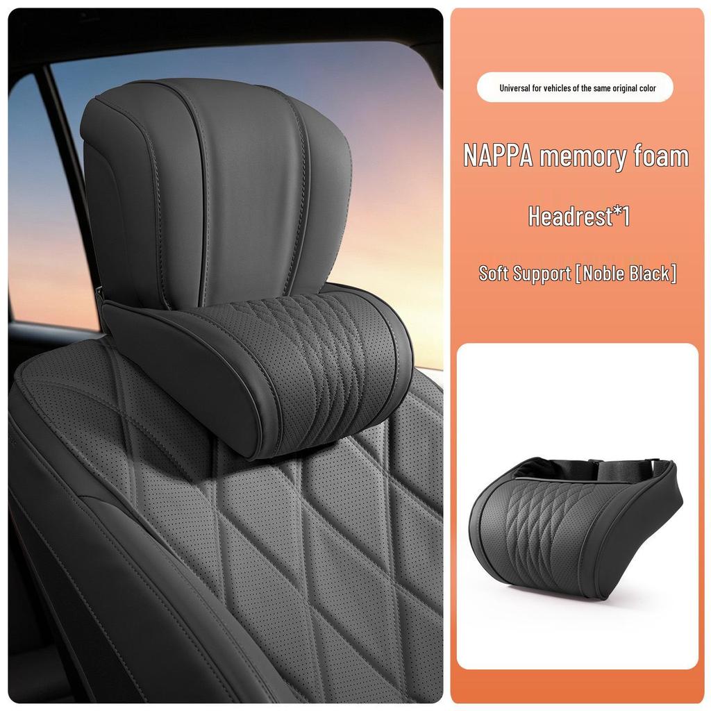 Jaguar Headrest Neck Support Pillow & Lumbar Cushion - Nappa Leather for F-PACE/XEL/XFL/E-PACE