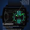 Gold Großes Zifferblatt Drei Zeitzonen Herren Armbanduhren Edelstahl Herren Sport Digital Militär Quarz Uhr Leuchtende Herrenuhr