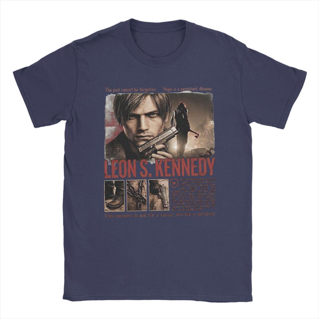 Handsome Unisex Leon Kennedy Gamer Fans Art TShirt Summer  Cotton T Shirts For Unisexs Popular Pattern Tee Shirt ShortSleeve