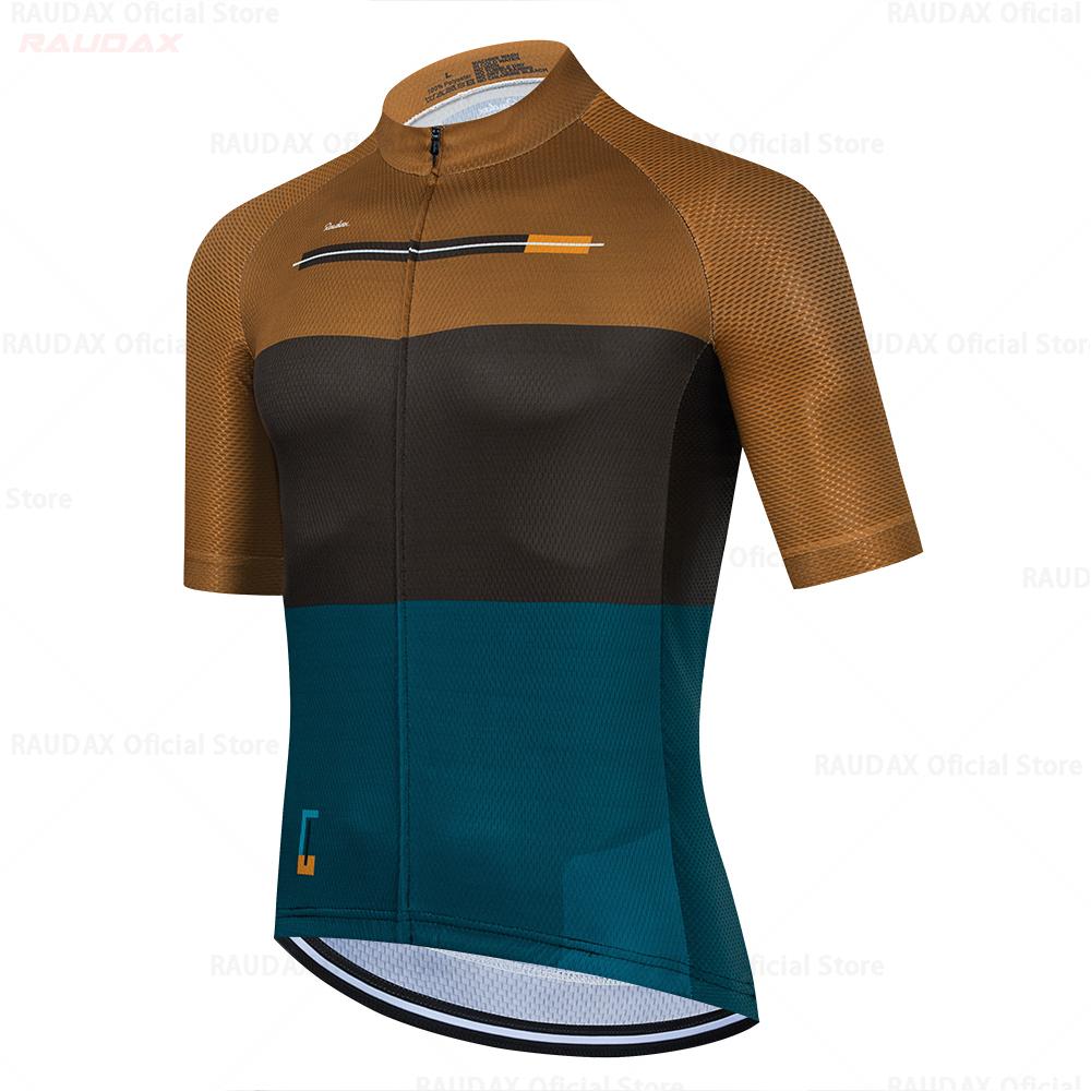 Raudax 2025 Summer Cycling Jersey Set Breathable MTB Twelve Colors Cycling Clothing Mountain Bike Wear Maillot Ropa Ciclismo