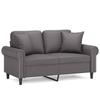 Vidaxl 2-Seater Sofa With Cushions, Gray, 120 Cm, Faux Leather