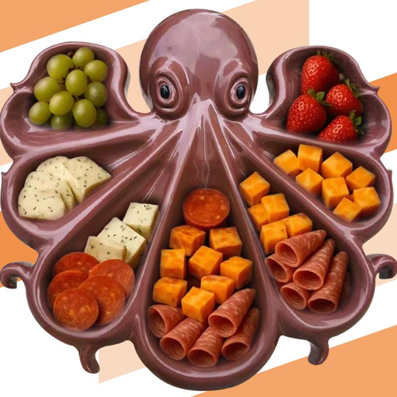 Octopus shaped food platter, cheese platter, wooden tray, cooked food board, fruit platter, kitchen decoration supplies