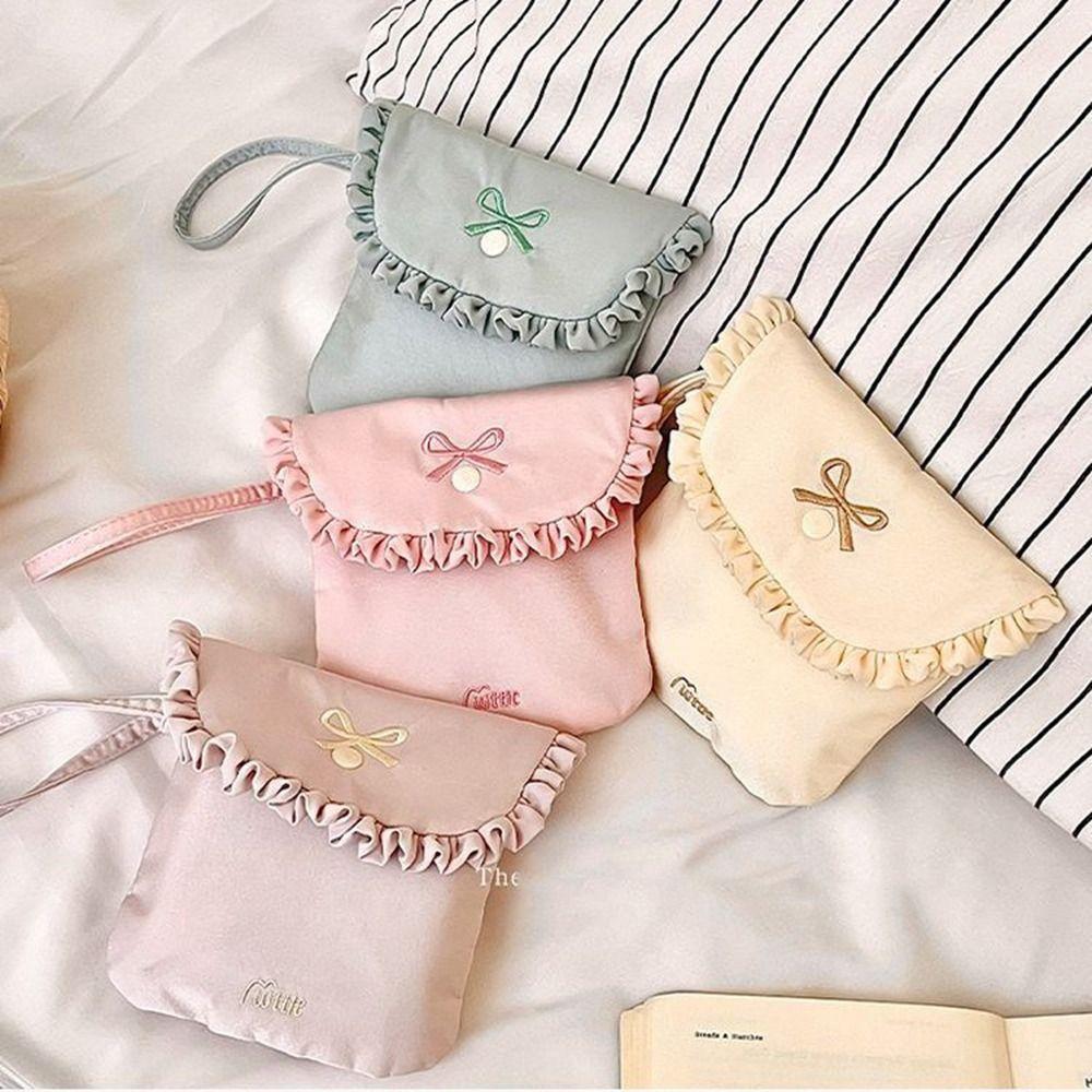 Große Kapazität Mini Kosmetiktasche Schleife Make-up-Tasche Niedliche Bindenaufbewahrungstasche Reise