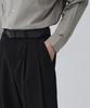 MUSINSA STANDARD Extra Wide Two-Tuck Hidden Elastic Waist Slacks [Black]