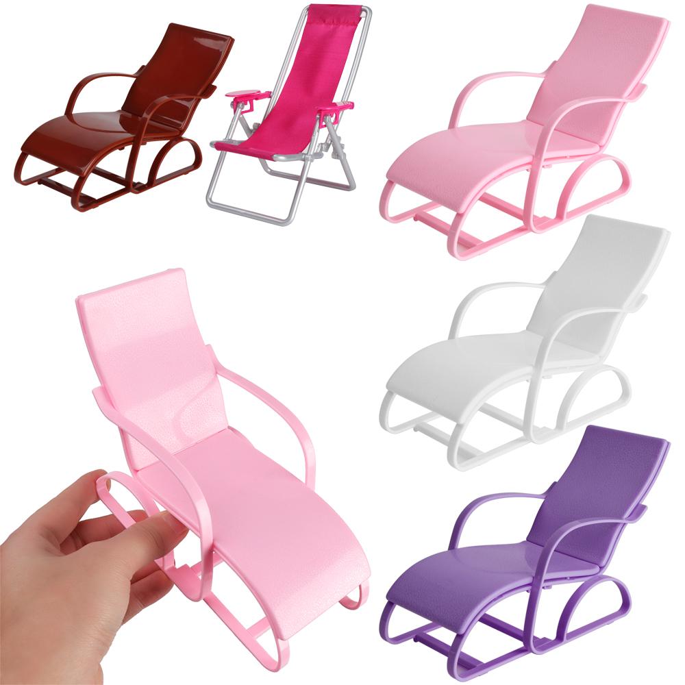 Mini Poupée Chaise de Plage Chaise Longue Pliante 1:6 Échelle Maison de Jeu Banc de Jardin Meubles de Maison de Poupée Accessoires Jouets Cadeaux