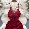 Sexy Irregular V-Neck Sexy Night Dress Women Lingerie Underwear Split Camis Backless Clothes Female Fashion Nightwear Sxuality Erotic Pajamas 2024