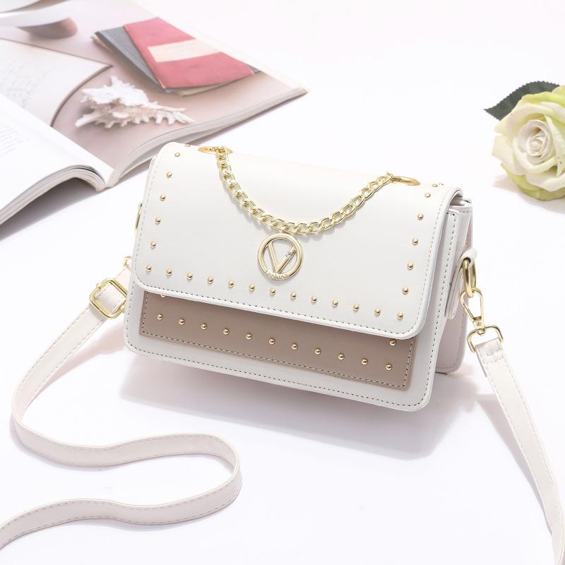 

Сладкий ветер маленькая свежая женская сумка простая универсальная легкая маленькая сумка сумка через плечо текстурная сумка-мессенджер 21*8*14 белый