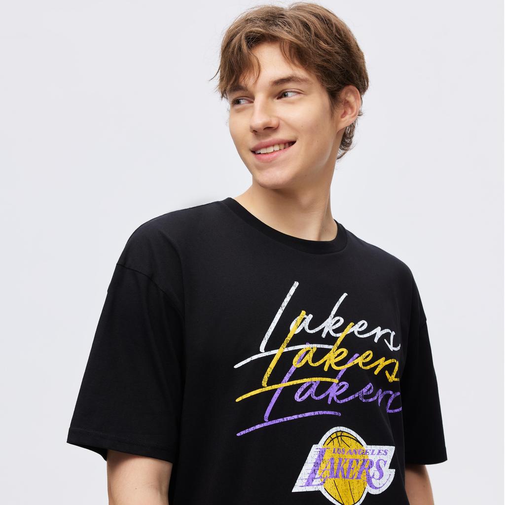Mitchell & Ness 100% Cotton T Shirt Unisex Black MN25ATS30LA