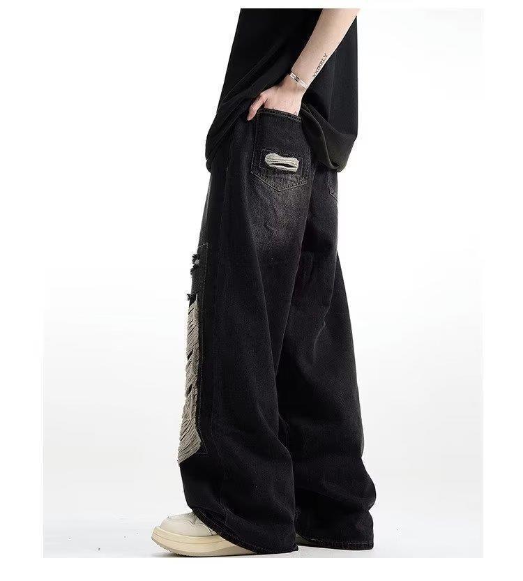 Herren American Retro Schlagjeans - Sommerwaschung, Lockere Passform, Trendiger High-Street-Stil.