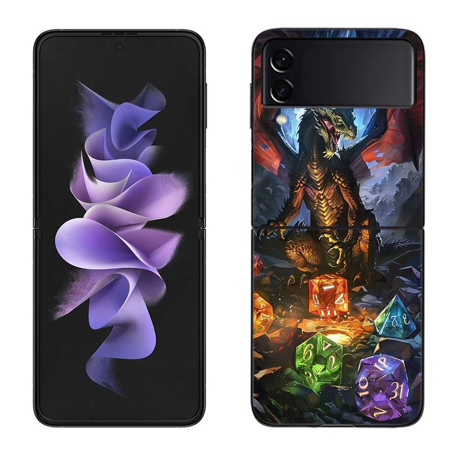 Game D-Dungeons D-Dragons D-DND Phone Case For Samsung Z Flip 7 6 5G Galaxy Z Flip 5 4 3 Black Hard Cell Cover Luxury PC Shell