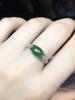 Lady Silver-plated Synthetic Green Ring - Elegant and Fashionable Open Design. A Birthday Gift Will Bring You Good Luck.